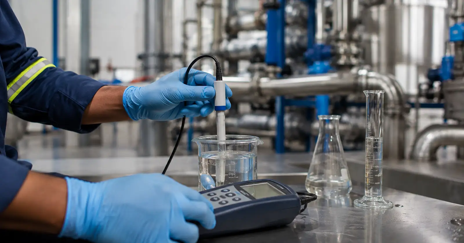Análise laboratorial de água para uso industrial