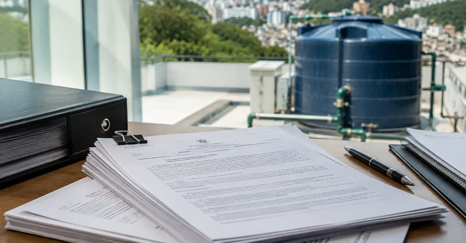 Documentação legal sobre limpeza de reservatórios de água
