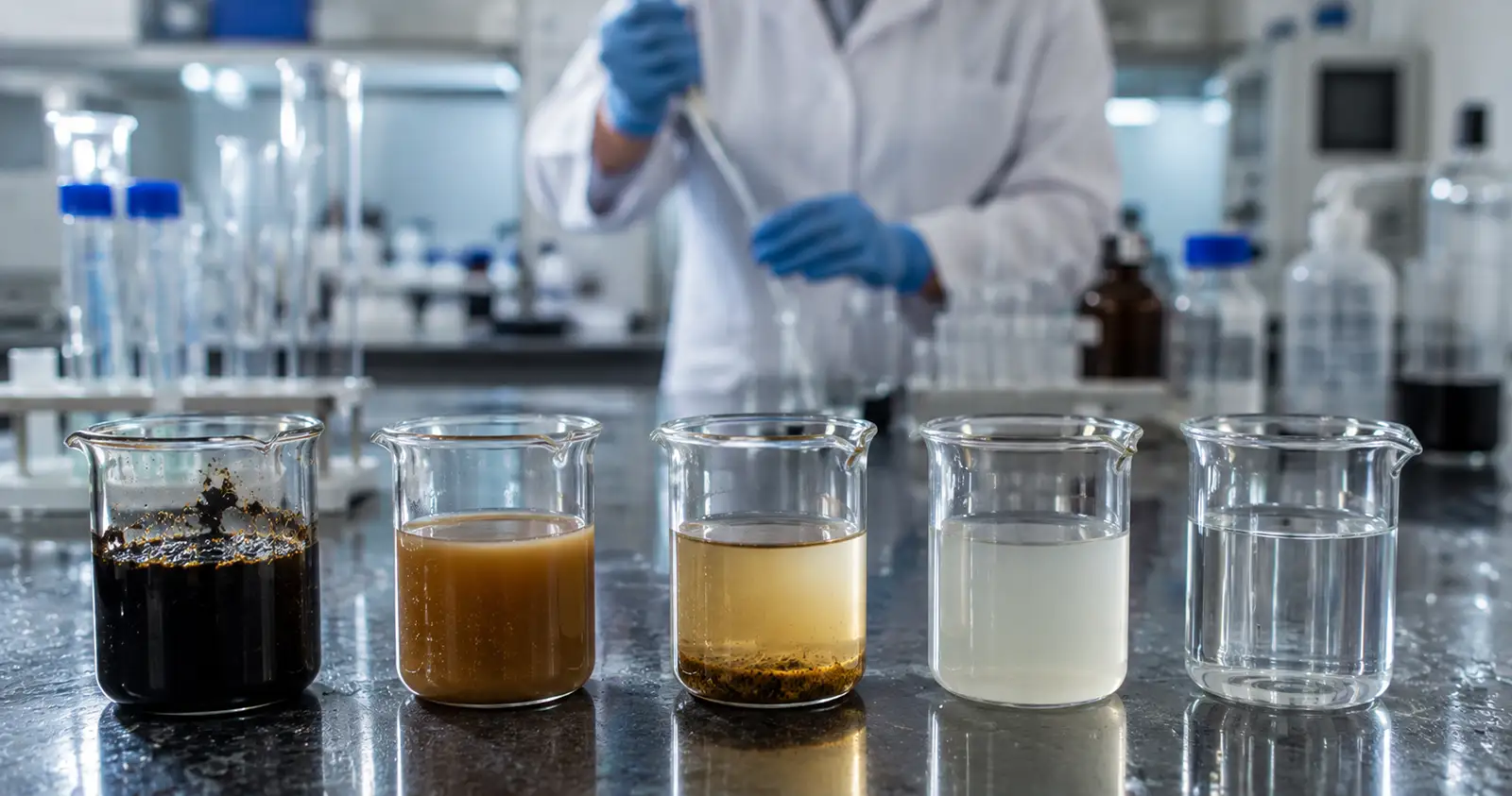 Análise de óleos, graxas e metais em amostra de efluente industrial